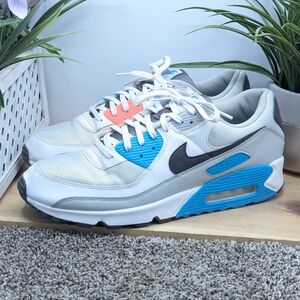 Nike Air Max 90 Chlorine Blue Red Mens Size 14 Trainers Casual Comfort